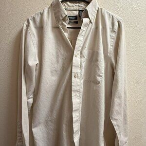 Van Heusen Classic Fit Men's Small Ivory/White Striped Dress Shirt 14-14½